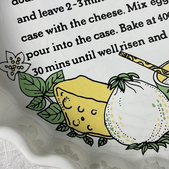 Vintage Quiche Lorraine Recipe Pie Plate bakeware Ulster Ceramics Ireland - Picture 3 of 16